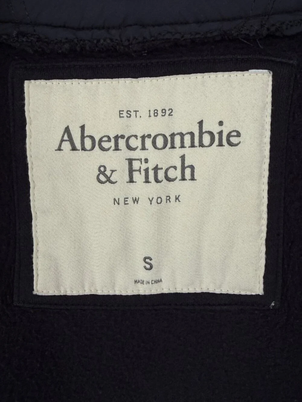Abercrombie & Fitch Varsity Navy Blue Bomber Jacket Y2K Mens Small Snap Front